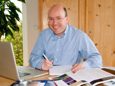 Dr. Hubert Klahr vom Max-Planck-Institut für Astronomie ist Gast im Planetarium Münster und spricht über die Planetenentstehung. <br>Foto: Hubert Klahr