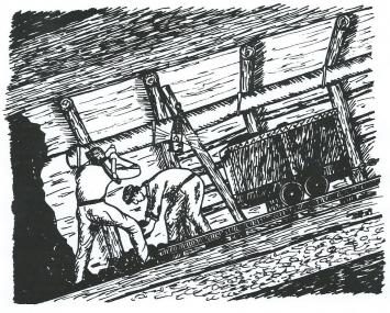 Bildzeile: Arbeiter im Stollen. <br>Foto: LWL 