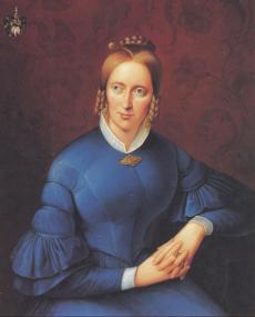 Annette von Droste-Hülshoff (1797-1848) auf einem Ölgemälde von Johann Joseph Sprick, 1838. <br>Foto: LWL