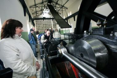  Vorführung der Dampffördermaschine der Zeche Hannover. <br>Foto: LWL/Fischer