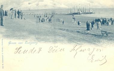 Diese Urlaubspostkarte aus Langeoog wurde  am am 22. August 1900 abgestempelt.<br>Foto: LWL-Archiv