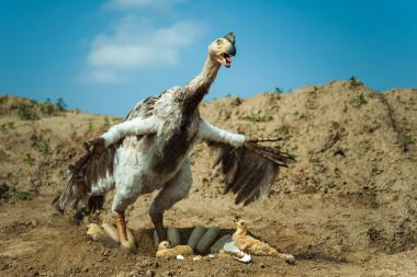 Das Modell des Citipati-Dinosauriers wird in der neuen Ausstellung ¿Dinosaurier ¿ Die Urzeit lebt!¿ des LWL-Museums für Naturkunde in Münster zu sehen sein. <br>Foto: LWL/Oblonczyk