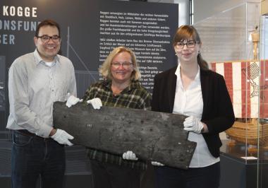 Planke der ¿Bremer Kogge¿. <br>Foto: LWL/Holtappels 