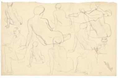 Skizzenblatt von August Macke, Studien von der Abendzeichenschule, 1907.<br>Foto: LWL 