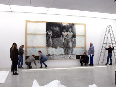 Das großformatige Bild ¿Hüter der Schwelle/ Guardian of the Threshold¿ (2003) von Sigmar Polke ist jetzt als Dauerleihgabe der NRW.BANK im LWL-Museum für Kunst und Kultur zu sehen. <br>Foto: LWL/Frey 