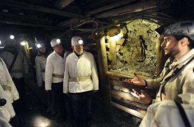 Auch die Legende der heiligen Barbara - Schutzpatronin der Bergleute - darf bei der Hauerschicht nicht fehlen.<br>Foto: LWL/Appelhans 