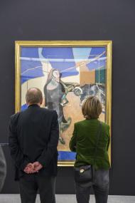 Die Ausstellung ¿Das nackte Leben¿ im LWL-Museum ist an zwei Samstag auch abends geöffnet. Francis Bacon, Isabel Rawsthorne Standing in a Street in Soho, 1967, Staatliche Museen zu Berlin, Nationalgalerie © The Estate of Francis Bacon / VG Bild-Kunst, Bonn 2015. <br>Foto: LWL/Neander