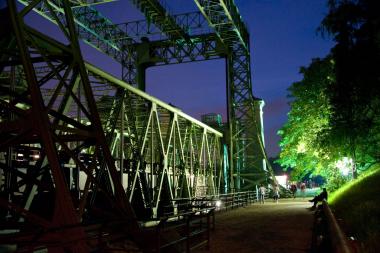 Abendstimmung im Schiffshebewerk Henrichenburg.<br>Foto: LWL/Hudemann 