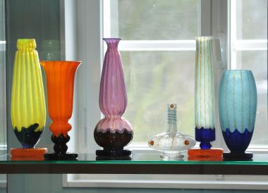 Art Déco Kunstglas aus Frankreich in der Glashütte Gernheim.<br>Foto: LWL/Appelhans 