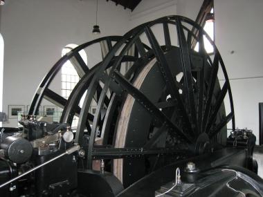 Besucher können die historische Dampffördermaschine in Bewegung erleben. <br>Foto: LWL/Appelhans. 