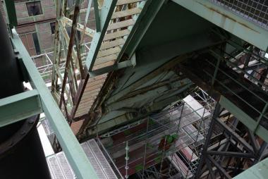 Restaurierung des Schrägaufzugs am Hochofen 3. <br>Foto: LWL/Hudemann