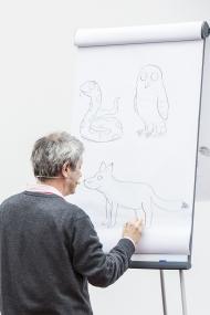 In einem Workshop im LWL-Museum können Erwachsene die Kunst der Illustration kennenlernen, wie Axel Scheffler sie beherrscht. <br>Foto: LWL/Neander