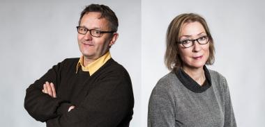 Beate Reker und Manne Spitzer lesen im Planetarium Münster.<br>Foto: LWL/Oblonczyk