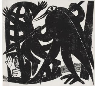Das Kunstwerk des Monats Juni ist das Mittelbild des Triptychons ¿Traum der Unruhigen¿ von Dávid Mária Kiss.<br>Foto: LWL/Ahlbrand-Dornseif