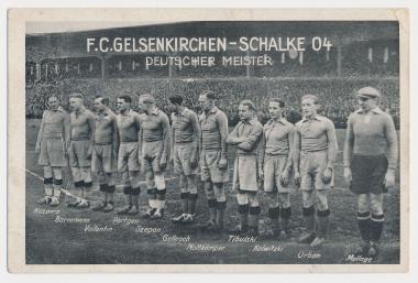 Ansichtskarte zur zweiten Meisterschaft des FC Schalke 04 im Jahr 1935.<br>Foto: LWL