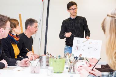 Im Mittelpunkt der Lehrerfortbildung ¿Sketch it!¿ stehen verschiedene Zeichentechniken.<br>Foto: LWL/Neander