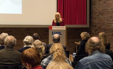 LWL-Kulturdezernentin und Capelle-Schülerin Dr. Barbara Rüschoff-Thale eröffnete das Forschungskolloquium im Gedenken an Prof. Dr. Dr. h.c. Thorsten Capelle.<br>Foto: LWL/Burgemeister