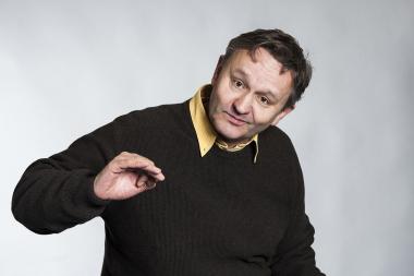 Manne Spitzer liest live aus Don Quijotes Kamopf gegen die Windmühlen.<br>Foto: LWL/Oblonczyk