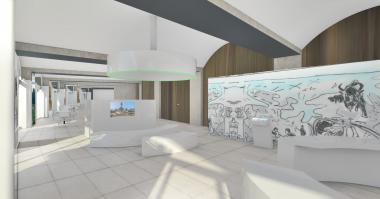 Ansicht 1 zum Info-Zentrum Kaiser-Wilhelm-Denkmal.<br>Visualisierung: http://www.ulrich-hermanns.de