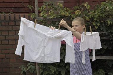 Spielerisch in vergangene Rollen schlüpfen ¿ da darf eine Verkleidung natürlich nicht fehlen.<br>Foto: LWL/Holtappels 