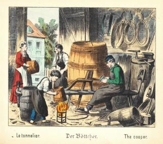 Historische Darstellung des Böttcher-Handwerks.<br>Foto: LWL