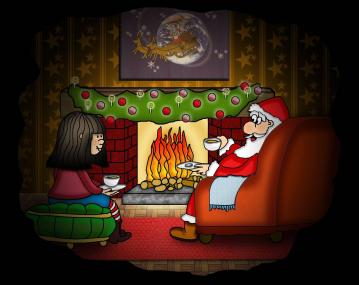 Sam und der Weihnachtsmann.<br>Foto: Planetarium Bremen