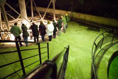 Abendstimmung im Schiffshebewerk Henrichenburg.<br>Foto: LWL/Hudemann