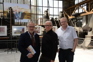 Dirk Zache, Direktor des LWL-Industriemuseums, Horst Dieter Zinn und Museumsleiter Robert Laube (v.l.) stellten die Ausstellung vor.<br>Foto: LWL / Hudemann