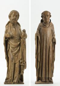 Johannes der Täufer und heiliger Abt (Benedikt von Nursia oder Bernhard von Clairvaux), um 1360/70. <br>Foto: LWL/Ahlbrand-Dornseif