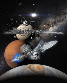 Eine Expedition ins Sonnensystem erleben die Zuschauer in der neuen Show "Planeten" im Planetarium.<br>Grafik: LWL/Perdok