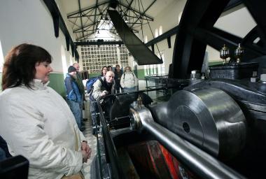 Vorführung der Dampffördermaschine der Zeche Hannover.<br>Foto: LWL/Fischer