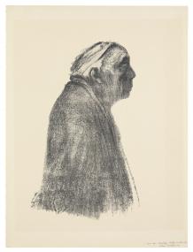 Käthe Kollwitz, Selbstbildnis im Profil nach rechts, 1938.<br>Foto: LWL/Sabine Ahlbrand-Dornseif
