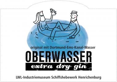 Das Etikett für den Jubiläums-Gin im LWL-Industriemuseum Schiffshebewerk Henrichenburg.<br>Foto: LWL