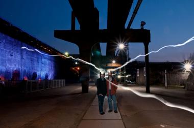 Bildzeile: Der Hochofen bei Nacht. &lt;br&gt;Foto: LWL / Michael Schulze 