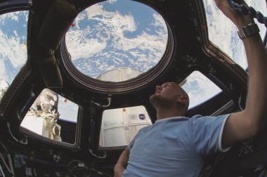 Sondervortrag Alexander Gerst: Im Planetarium kann live der Start der Rakete beobachtet werden, die Astronaut Alexander Gerst zur ISS bringt.<br>Foto. NASA/ESAText