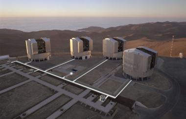 Blick auf die Teleskope der ESO.<br>Copyright: ESO	