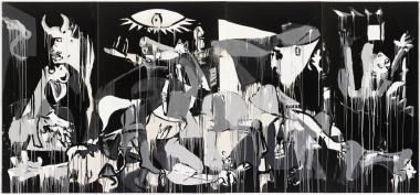Tatjana Doll, RIP_IM WESTEN NICHTS NEUES II, 2009.<br>Lack auf Leinwand, Galerie Lehmann, Dresden, © Galerie Gebr. Lehmann / VG Bild-Kunst, Bonn 2018.<br>Foto: Bernd Borchardt