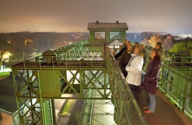 Abendstimmung im Schiffshebewerk Henrichenburg.<br>Foto: LWL/Hudemann