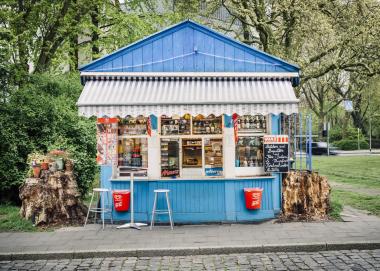 Trinkhalle "Blaues Büdchen" in Duisburg-Ruhrort.<br>Foto: Reinaldo Coddou H. 