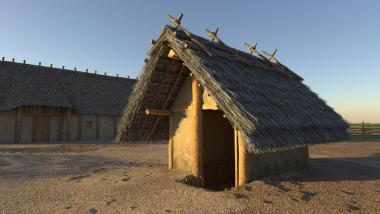 Ein neuer Film im LWL-Museum in der Kaiserpfalz rekonstruiert eine 1.500 Jahre alte Paderborner Hofstelle.<br>Foto: R. Eggers