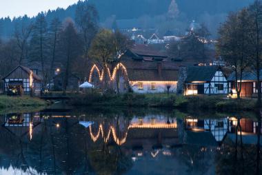 Der Blick auf das "Weihnachtsdorf" im LWL-Freilichtmuseum Hagen.<br>Foto: LWL
