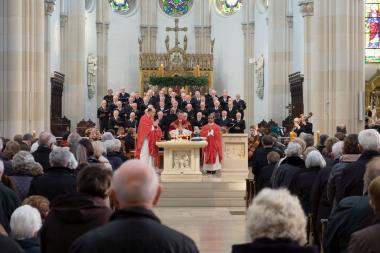 Barbaramesse mit Steigerchor und Sinfonieorchester in der St. Agatha-Kirche zu Mettingen, 2014.<br>Foto: LWL/Egbert