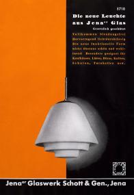 Werbung für die Roban-Leuchte aus Jenaer Glas. Entwurf von Laszlo Moholy-Nagy, um 1935.<br>Foto: Schott Archiv