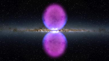 Grafische Animation der sogenannten Fermi-Blasen.<br>Grafik: NASA's Goddard Space Flight Center