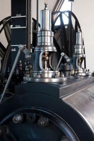 Detailaufnahme der Fördermaschine im LWL-Industriemuseum Zeche Nachtigall.<br>Foto: LWL/Appelhans