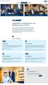 Ausschnitt aus der neuen inklusiven Internetstartseite des LWL-Inklusionsamtes Arbeit.<br>Screenshot: LWL