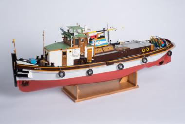 Modell des Schleppschiffes "Mignon". Willi Leineweber zeigt unter anderem seinen Dokumen-tarfilm über den Schlepper.<br>Foto: LWL/Hudemann