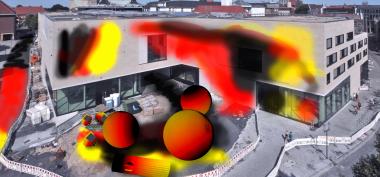 Das Kollektiv Projekt 2077 entwickelt für die Ausstellung "The Public Matters" eine Installation im Lichthof des LWL-Museums. Projekt 2077, Szene 2077, 2019.<br>© Yedam Ann
