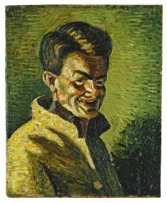 Das "Selbstbildnis II (Lachend in gelber Jacke)" (1910) von Wilhelm Morgner ist eines der Werke, die in der Kuratorinnenführung am Freitag (8.11.) sowie ab Herbst 2020 in der Ausstellung "Passion Leidenschaft. Die Kunst der großen Gefühle" zu sehen sind.<br>Foto: LWL/Sabine Ahlbrand-Dornseif 