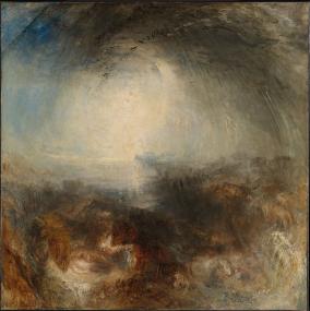 Das Konzert "Bilder hören - "Airs & Atmospheres" macht die Gemälde Turners klanglich erfahrbar. <br>Foto: Joseph Mallord William Turner (1775-1851), Shade and Darkness - the Evening of the Deluge, Exhibited 1843.<br>© Tate: Accepted by the nation as part of the Turner Bequest 1856 <br> © Photo: Tate, 2019. 